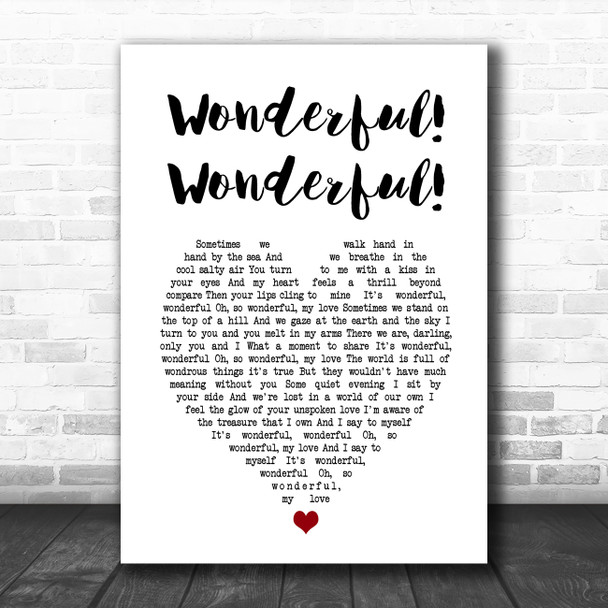 Johnny Mathis Wonderful! Wonderful! White Heart Song Lyric Music Art Print