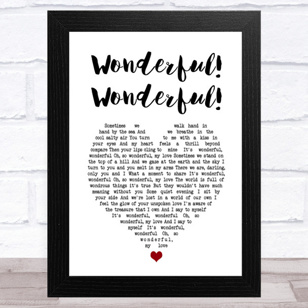 Johnny Mathis Wonderful! Wonderful! White Heart Song Lyric Music Art Print