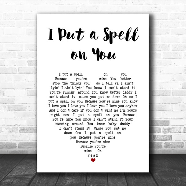 Annie Lennox I Put a Spell on You White Heart Song Lyric Music Art Print