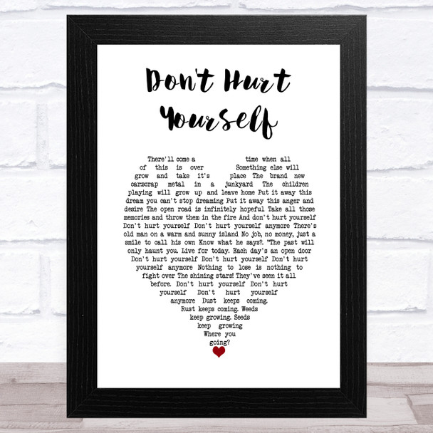 Marillion Don't Hurt Yourself White Heart Song Lyric Music Art Print