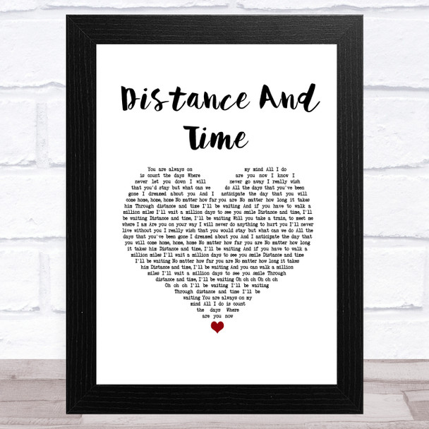 Alicia Keys Distance And Time White Heart Song Lyric Music Art Print