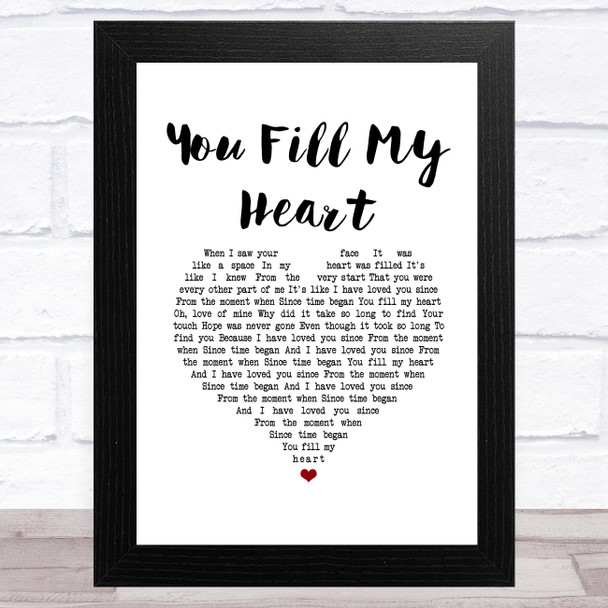 Jason Walker You Fill My Heart White Heart Song Lyric Music Art Print