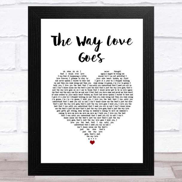 Lemar The Way Love Goes White Heart Song Lyric Music Art Print