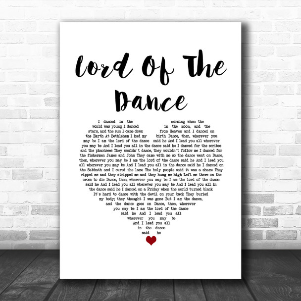 The Dubliners Lord Of The Dance White Heart Song Lyric Music Art Print