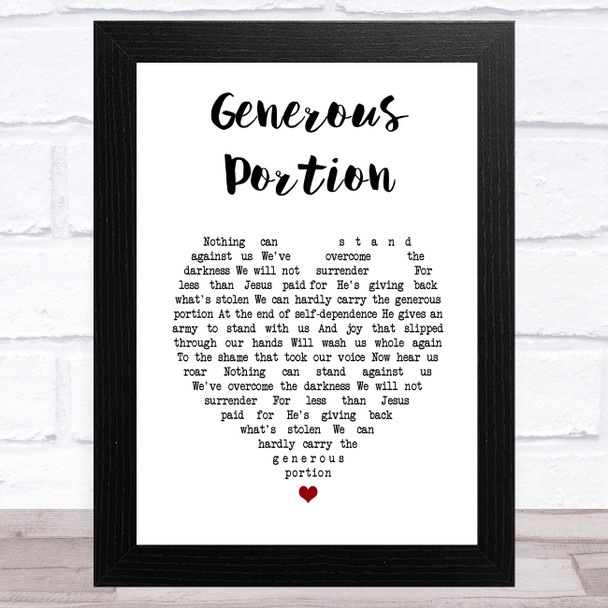 Cageless Birds Generous Portion White Heart Song Lyric Music Art Print