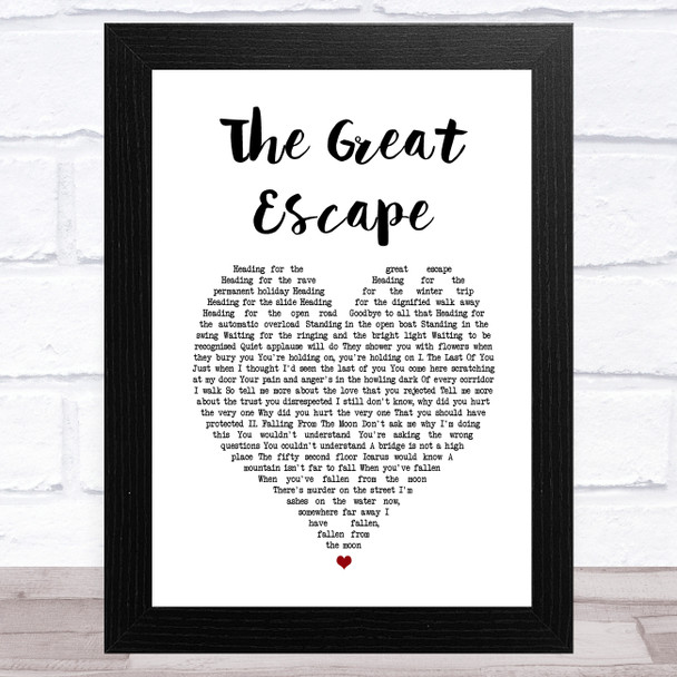 Marillion The Great Escape White Heart Song Lyric Music Art Print