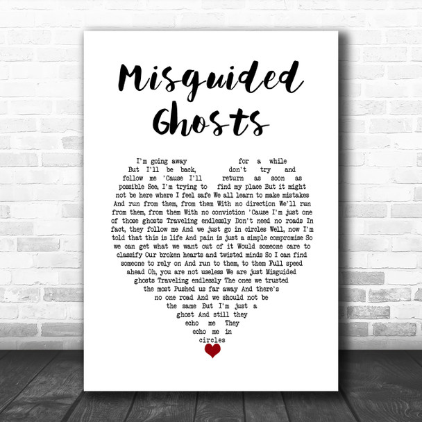 Paramore Misguided Ghosts White Heart Song Lyric Music Art Print