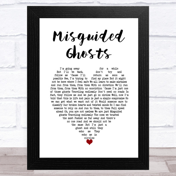 Paramore Misguided Ghosts White Heart Song Lyric Music Art Print