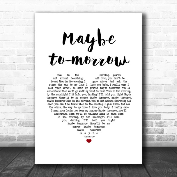 Billy Fury Maybe to-morrow White Heart Song Lyric Music Art Print