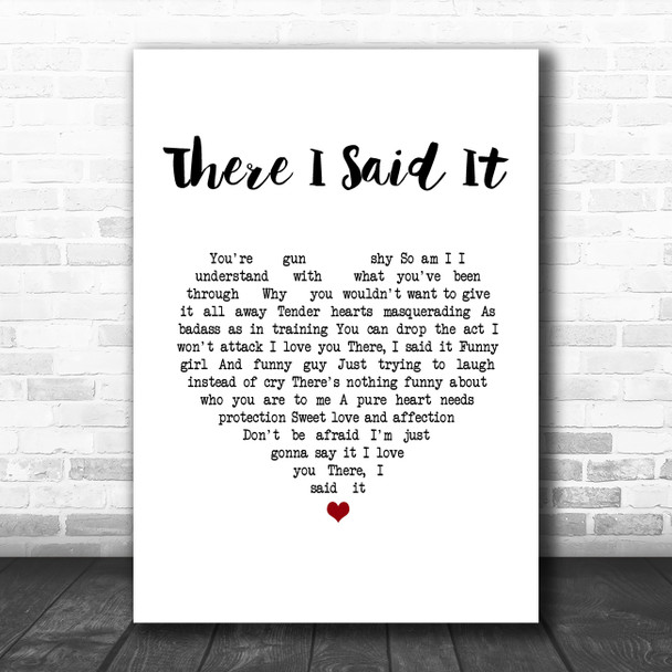Eels There I Said It White Heart Song Lyric Music Art Print