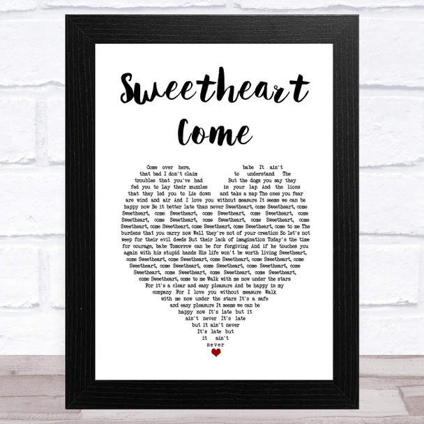 Nick Cave & The Bad Seeds Sweetheart Come White Heart Song Lyric Music Art Print