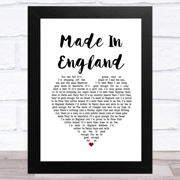 The Shires Made In England White Heart Song Lyric Music Art Print