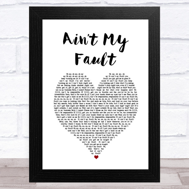 Zara Larsson Aint My Fault White Heart Song Lyric Music Art Print