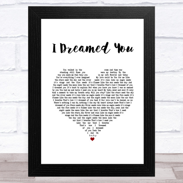 Anastacia I Dreamed You White Heart Song Lyric Music Art Print