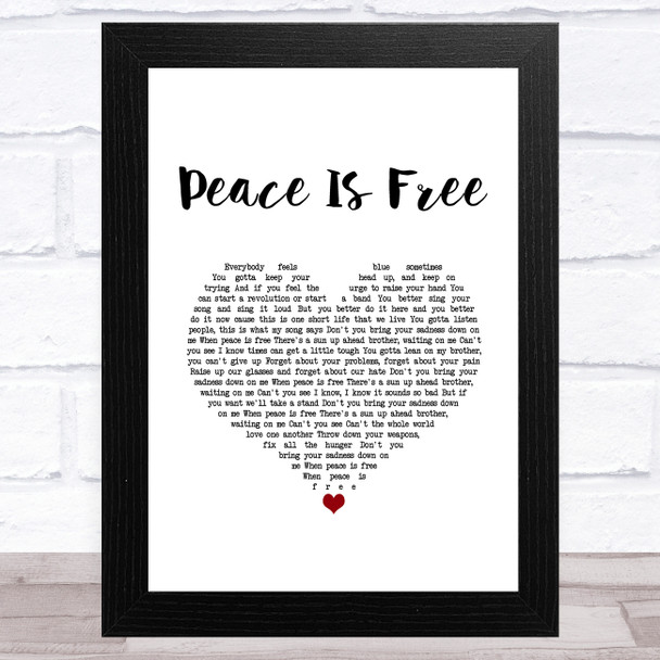 Black Stone Cherry Peace Is Free White Heart Song Lyric Music Art Print
