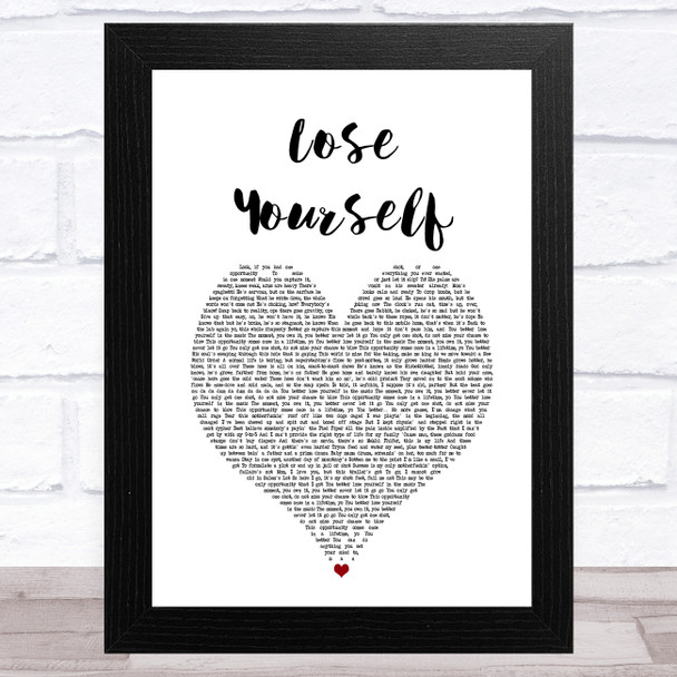 Eminem Lose Yourself White Heart Song Lyric Music Art Print