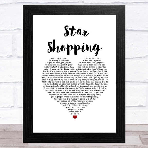 Lil Peep Star Shopping White Heart Song Lyric Music Art Print