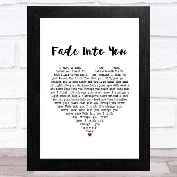 Mazzy Star Fade Into You White Heart Song Lyric Music Art Print