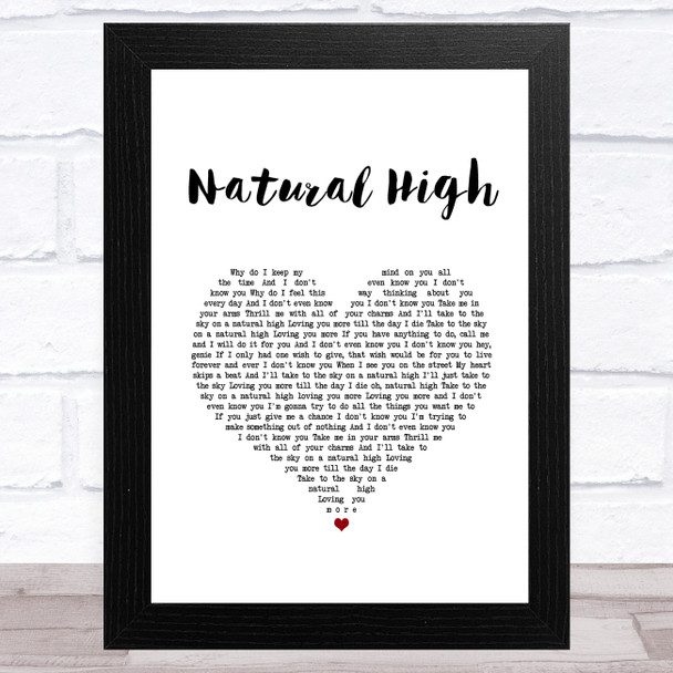 Bloodstone Natural High White Heart Song Lyric Music Art Print