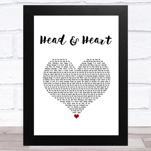 Joel Corry feat. MNEK Head & Heart White Heart Song Lyric Music Art Print