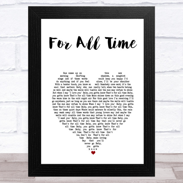 Michael Jackson For All Time White Heart Song Lyric Music Art Print