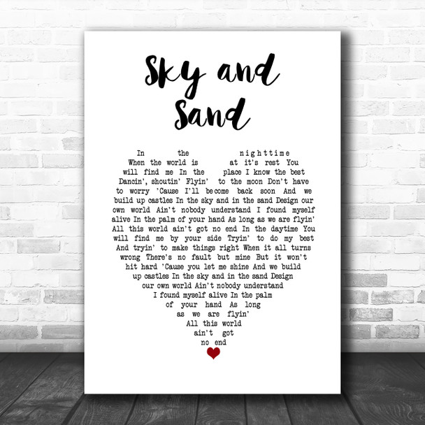 Paul Kalkbrenner Sky and Sand White Heart Song Lyric Music Art Print