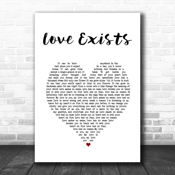 Amy Lee Love Exists White Heart Song Lyric Music Art Print