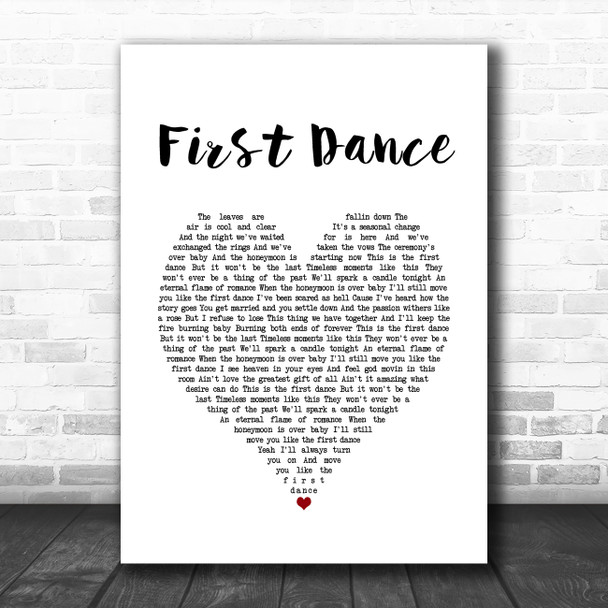 Corey Smith First Dance White Heart Song Lyric Music Art Print