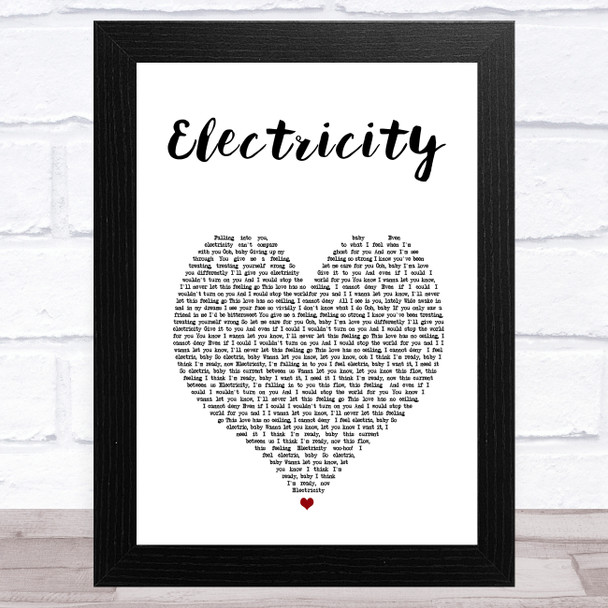 James Veck-Gilodi Electricity White Heart Song Lyric Music Art Print
