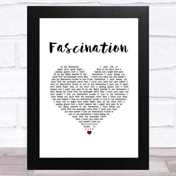 Nat King Cole Fascination White Heart Song Lyric Music Art Print