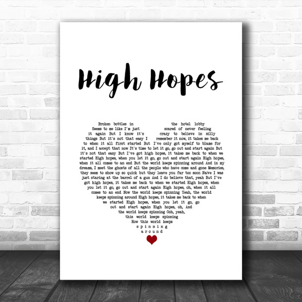 Kodaline High Hopes White Heart Song Lyric Music Art Print