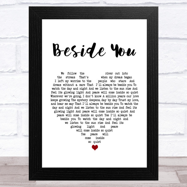 Simply Red Beside You White Heart Song Lyric Music Art Print