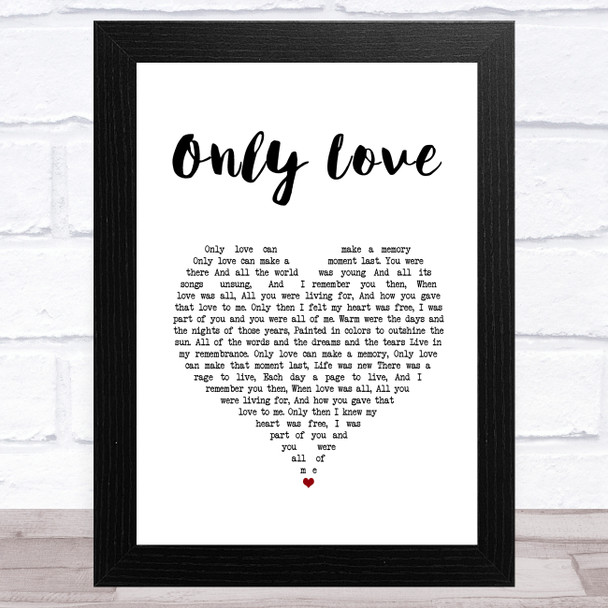 Nana Mouskouri Only Love White Heart Song Lyric Music Art Print