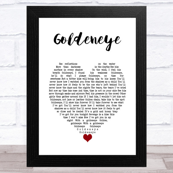 Tina Turner Goldeneye White Heart Song Lyric Music Art Print