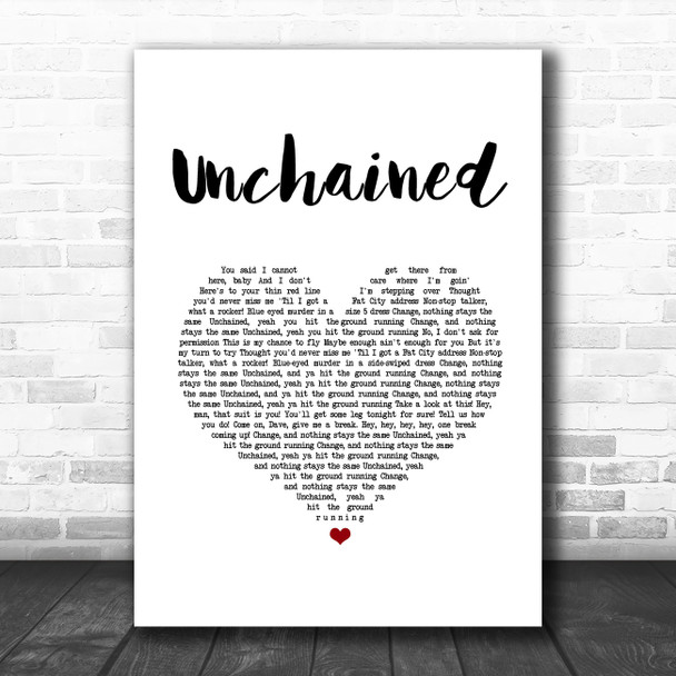 Van Halen Unchained White Heart Song Lyric Music Art Print