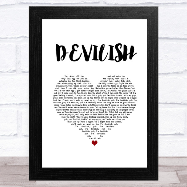 Chase Atlantic DEVILISH White Heart Song Lyric Music Art Print