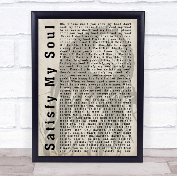 Bob Marley Satisfy My Soul Shadow Song Lyric Music Wall Art Print