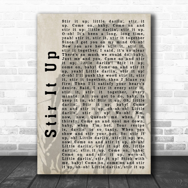 Bob Marley Stir It Up Shadow Song Lyric Music Wall Art Print