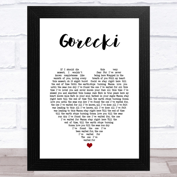 Lamb Gorecki White Heart Song Lyric Music Art Print Lamb Gorecki White Heart Song Lyric Music Art Print