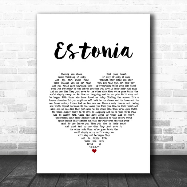 Marillion Estonia White Heart Song Lyric Music Art Print