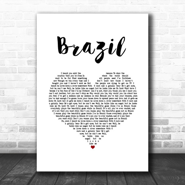 Declan McKenna Brazil White Heart Song Lyric Music Art Print