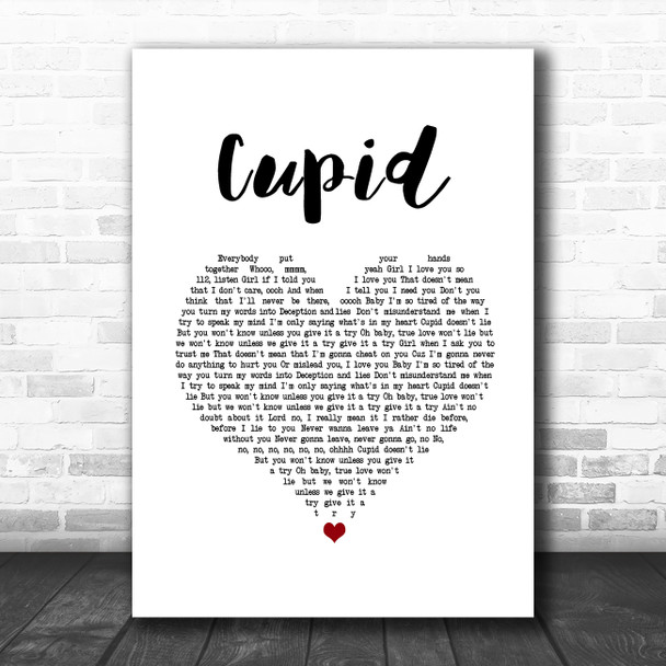 112 Cupid White Heart Song Lyric Music Art Print