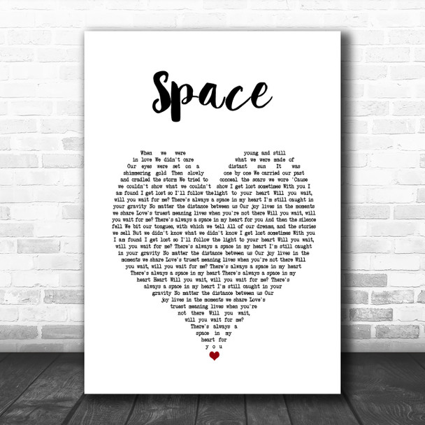Biffy Clyro Space White Heart Song Lyric Music Art Print