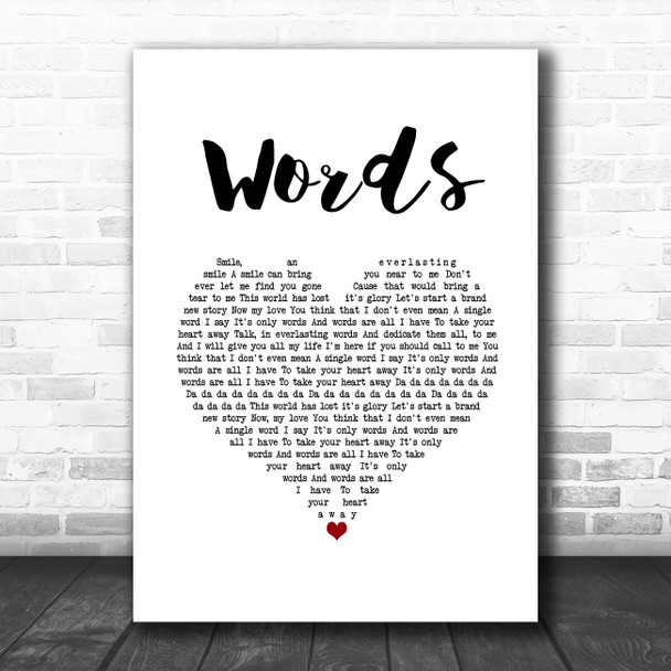 Boyzone Words White Heart Song Lyric Music Art Print