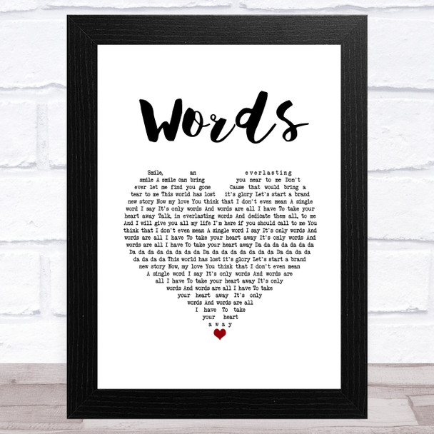 Boyzone Words White Heart Song Lyric Music Art Print