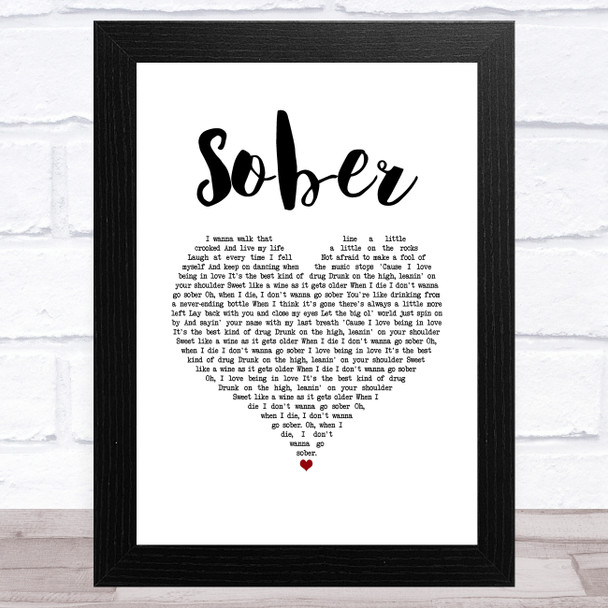 Little Big Town Sober White Heart Song Lyric Music Art Print