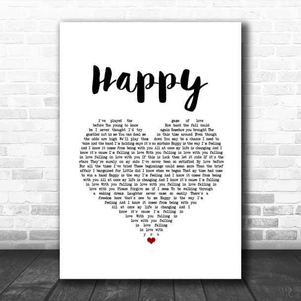 The Carpenters Happy White Heart Song Lyric Music Art Print