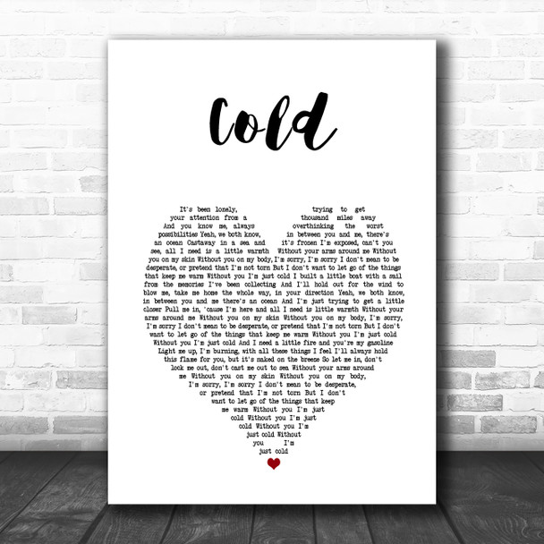 James Blunt Cold White Heart Song Lyric Music Art Print