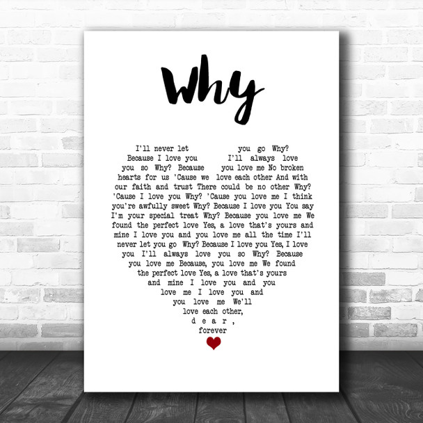 Anthony Newley Why White Heart Song Lyric Music Art Print