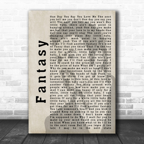 George Michael Fantasy Shadow Song Lyric Music Wall Art Print